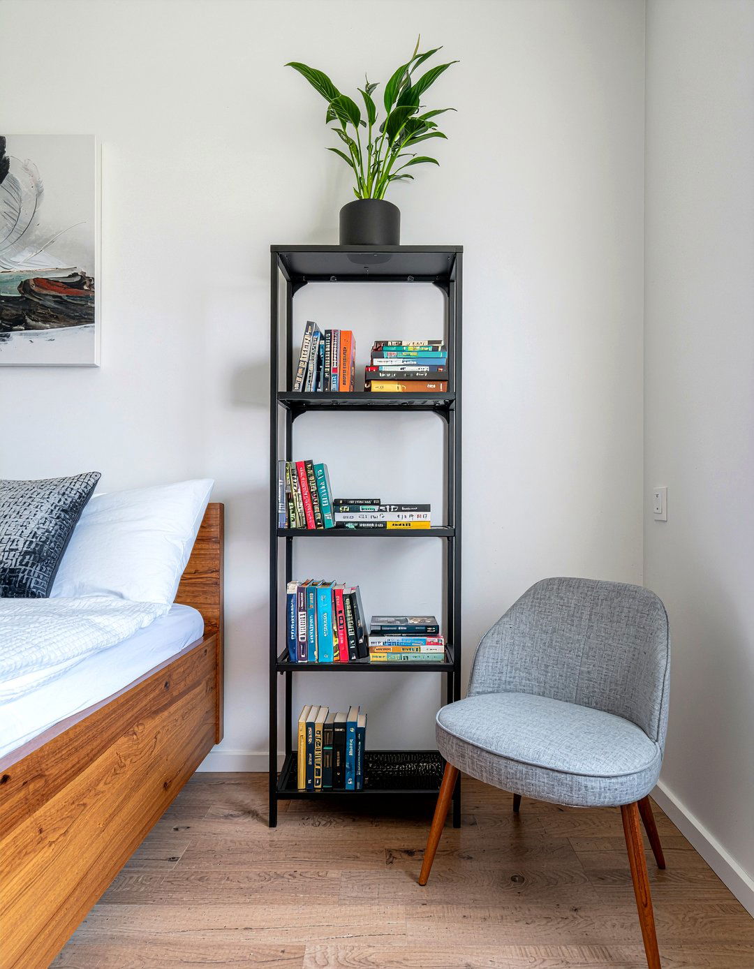 Vertical Bookshelf - 30 bedroom hacks