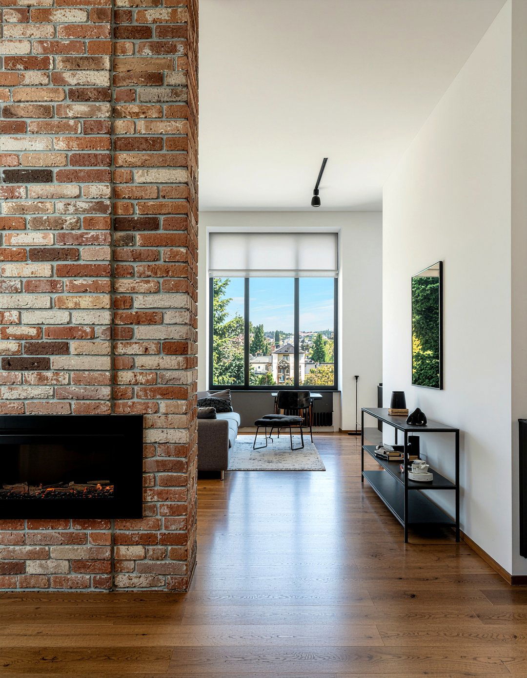 Vertical Brick Pattern Wall - 30 living room brick wall ideas