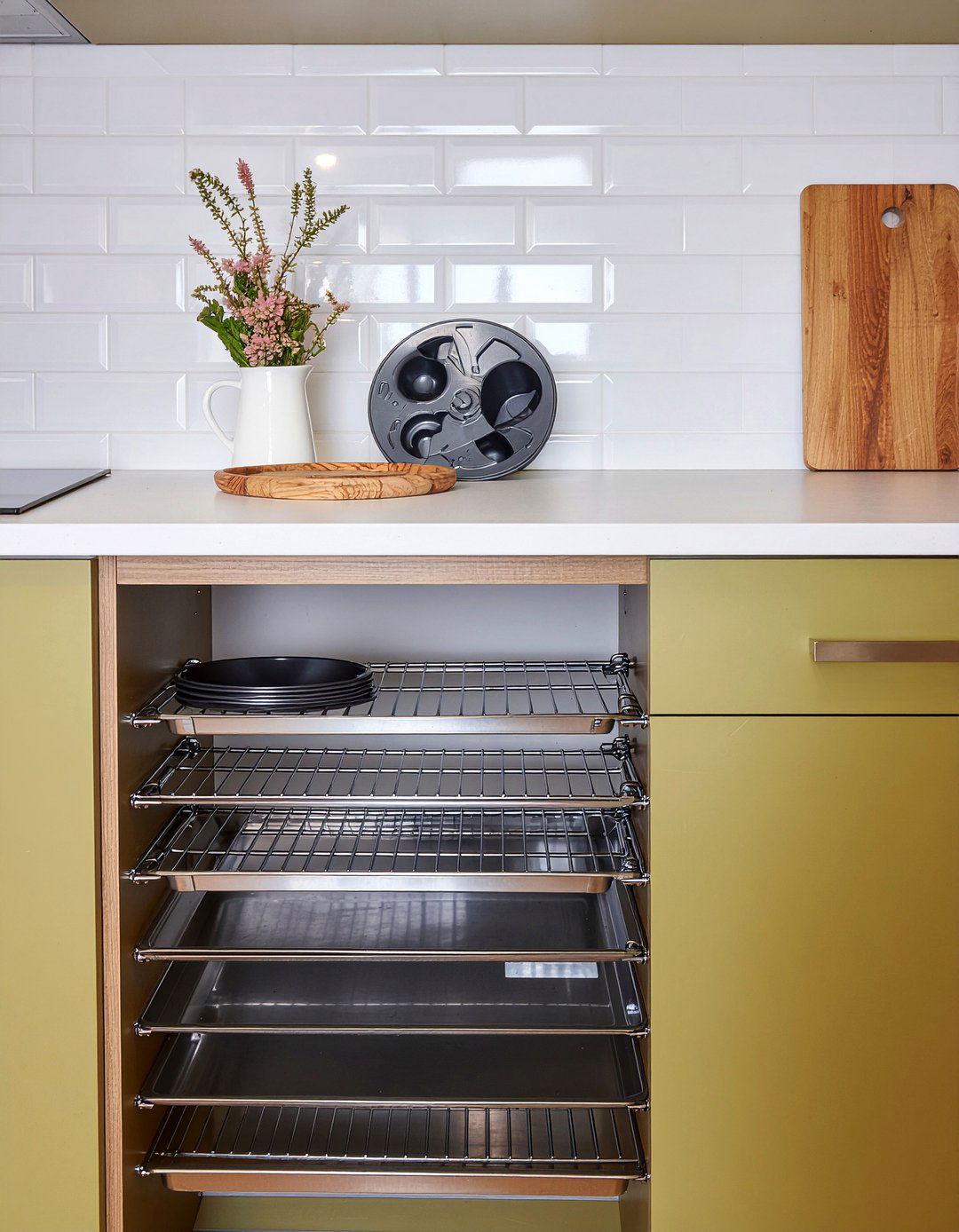 Vertical Cabinet Dividers - 30 baking sheet storage kitchen ideas