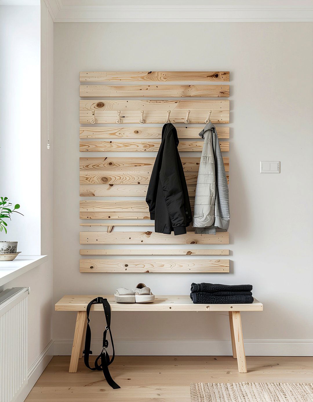 Vertical Coat Hook Strip - 30 entryway coat rack ideas