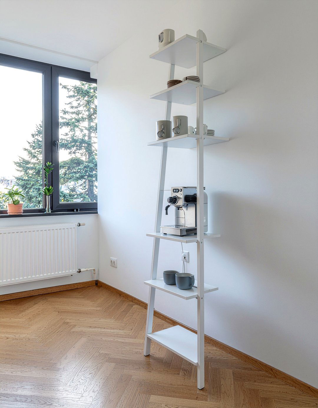 Vertical Coffee Station - 30 dining room coffee station ideas