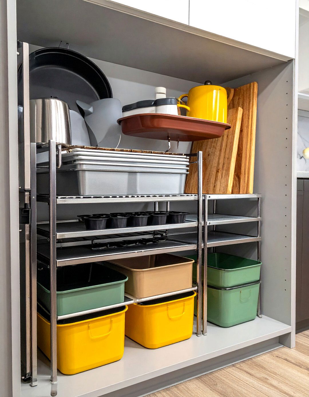 Vertical Cookie Sheet Dividers - 30 small kitchen storage ideas