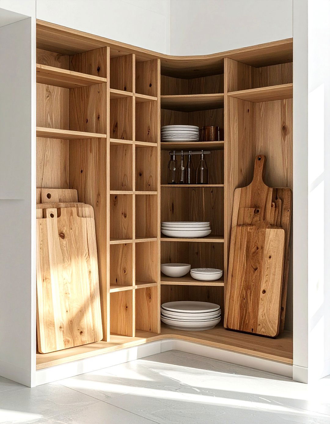 Vertical Corner Slots - 30 kitchen corner storage ideas