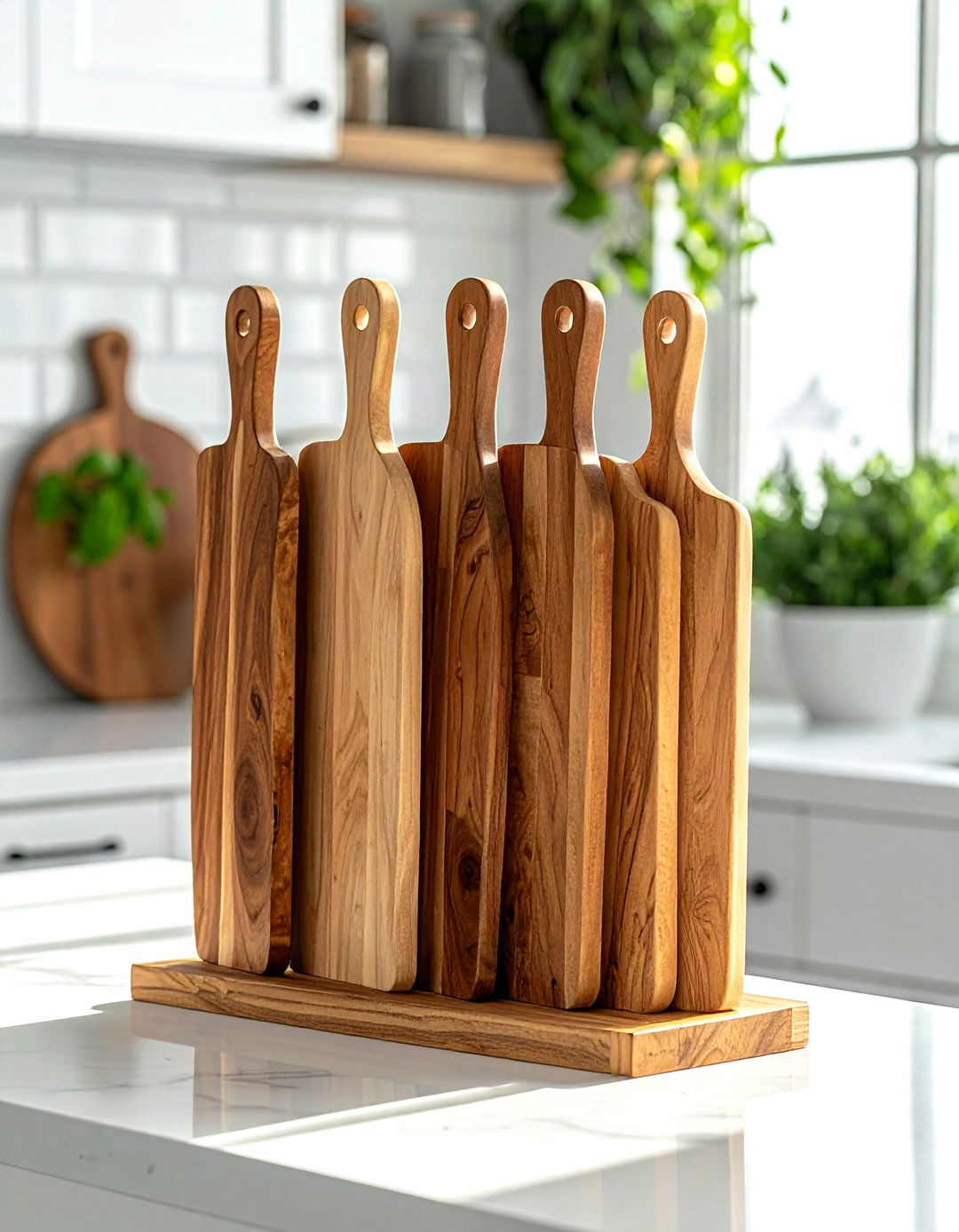Vertical Cutting Board Organizer - 30 kitchen cutting board display ideas