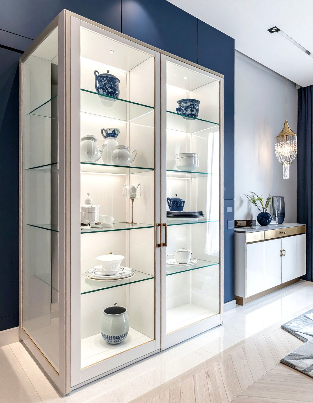 Vertical Display Cabinet - 30 dining room organization hacks