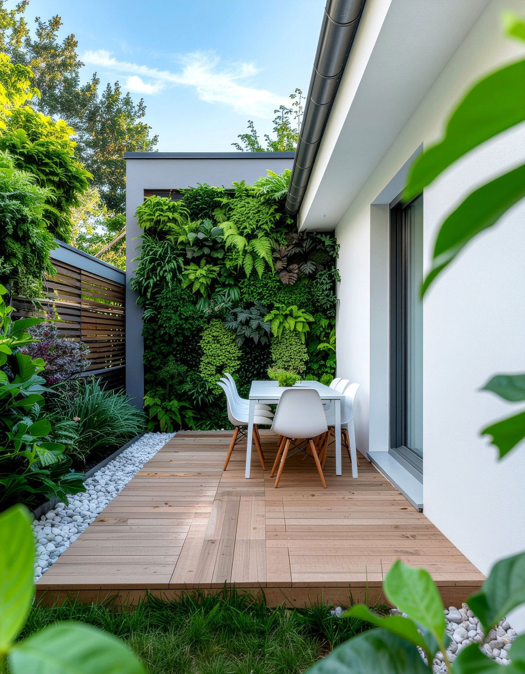 Vertical Garden Backdrop - 30 outdoor dining area ideas