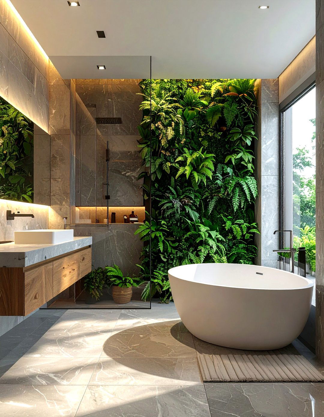 Vertical Garden Bathroom - 30 botanical bathroom ideas