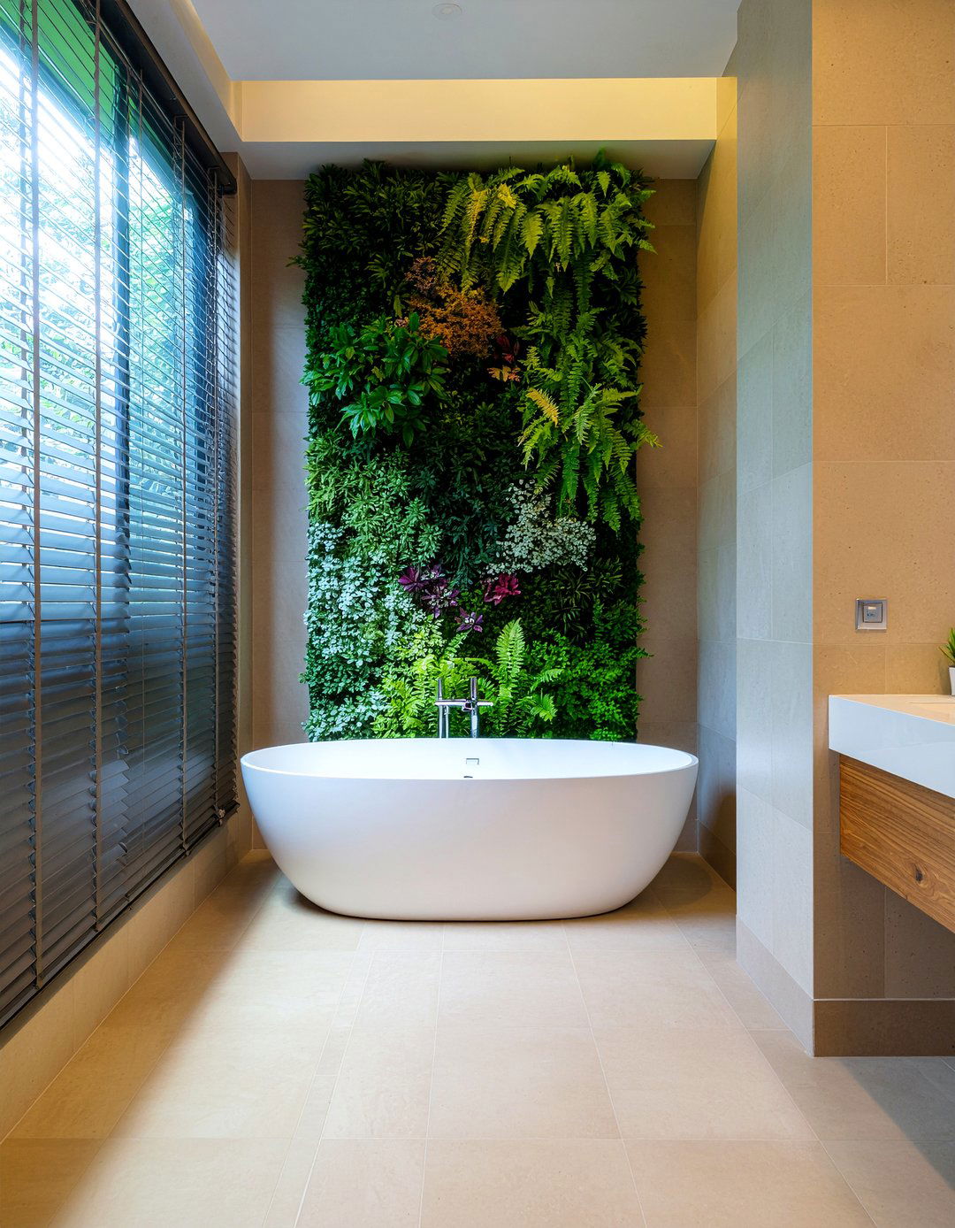 Vertical Garden Wall - 30 jungle bathroom ideas
