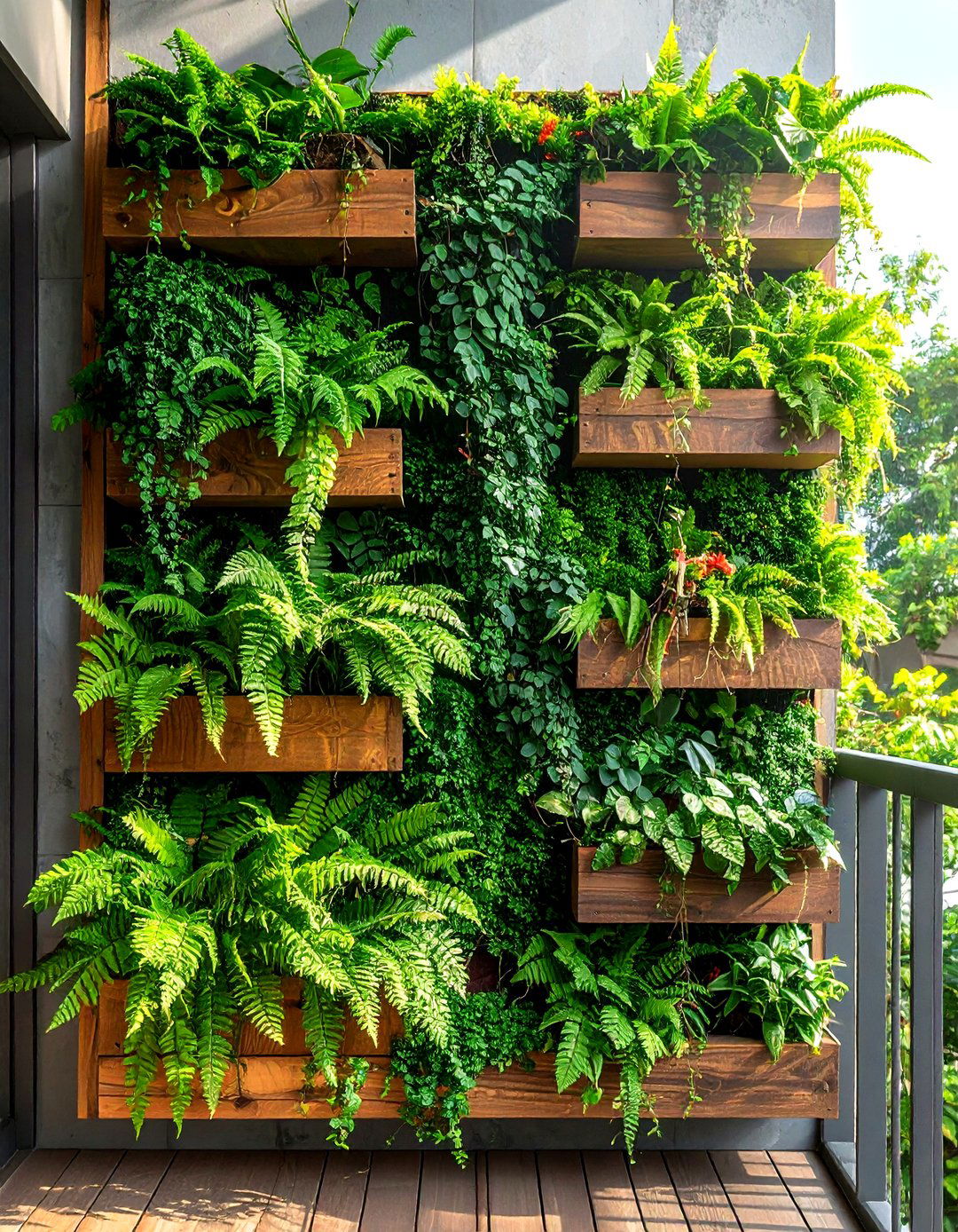 Vertical Garden Wall - 30 apartment balcony ideas