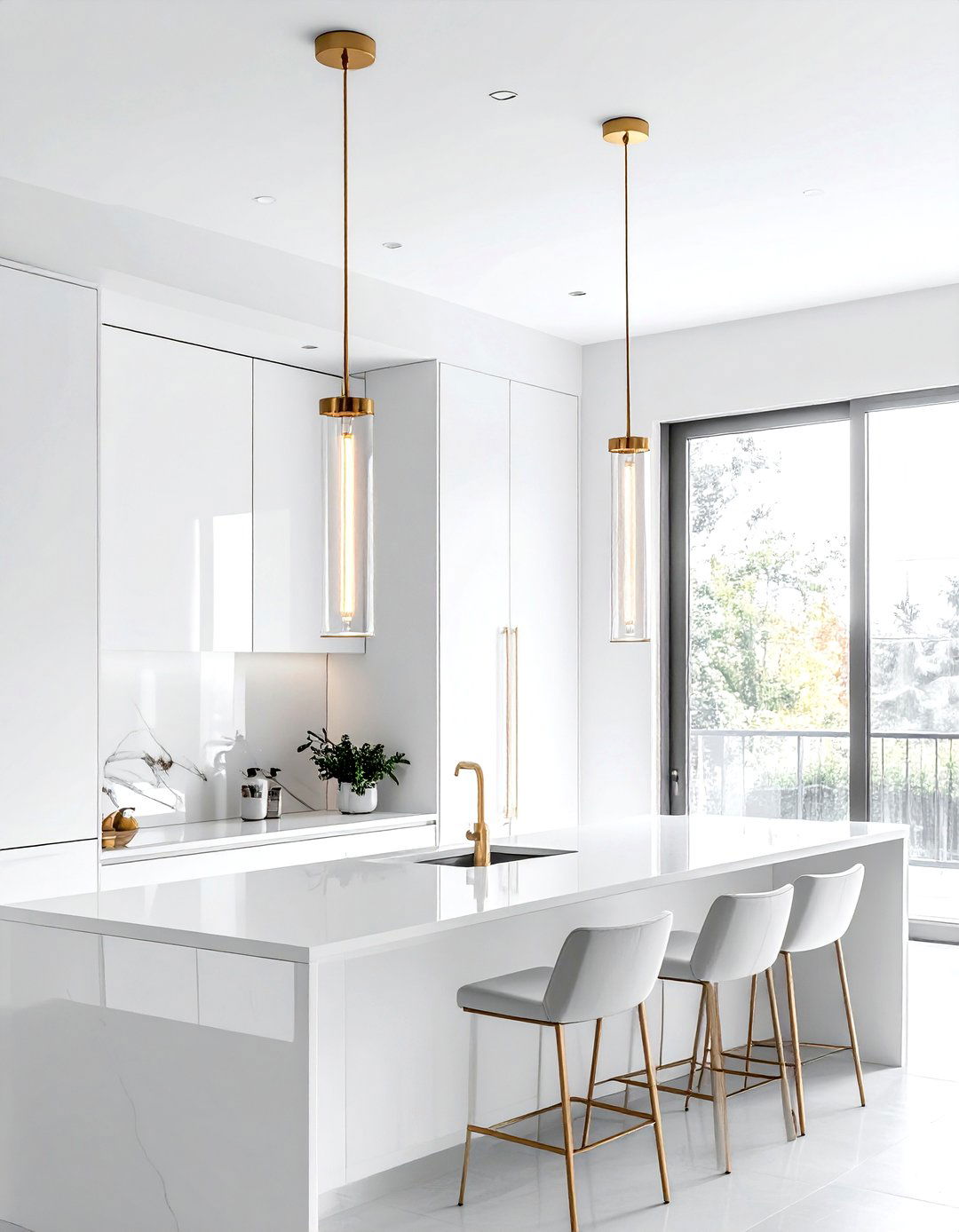 Vertical Glass Rod Pendant - 30 pendant light kitchen ideas