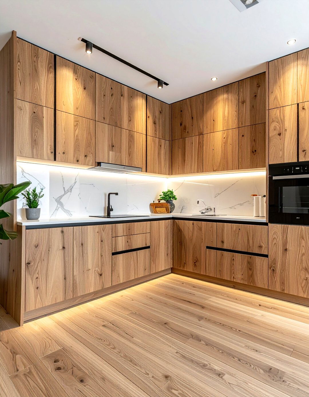 Vertical Grain Wood Cabinets - 30 ultra modern kitchen ideas