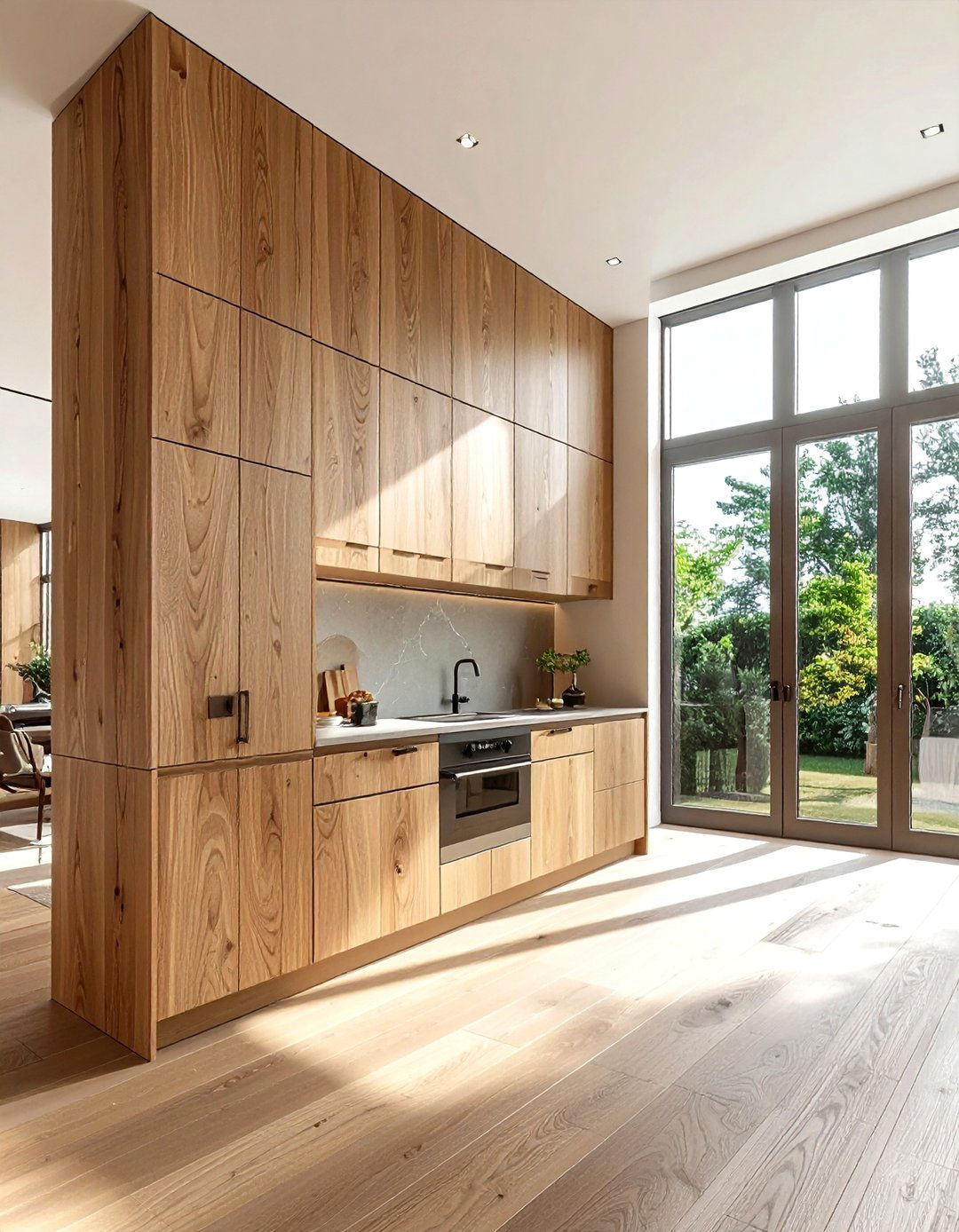 Vertical Grain Wood Cabinets - 30 wood kitchen cabinet ideas