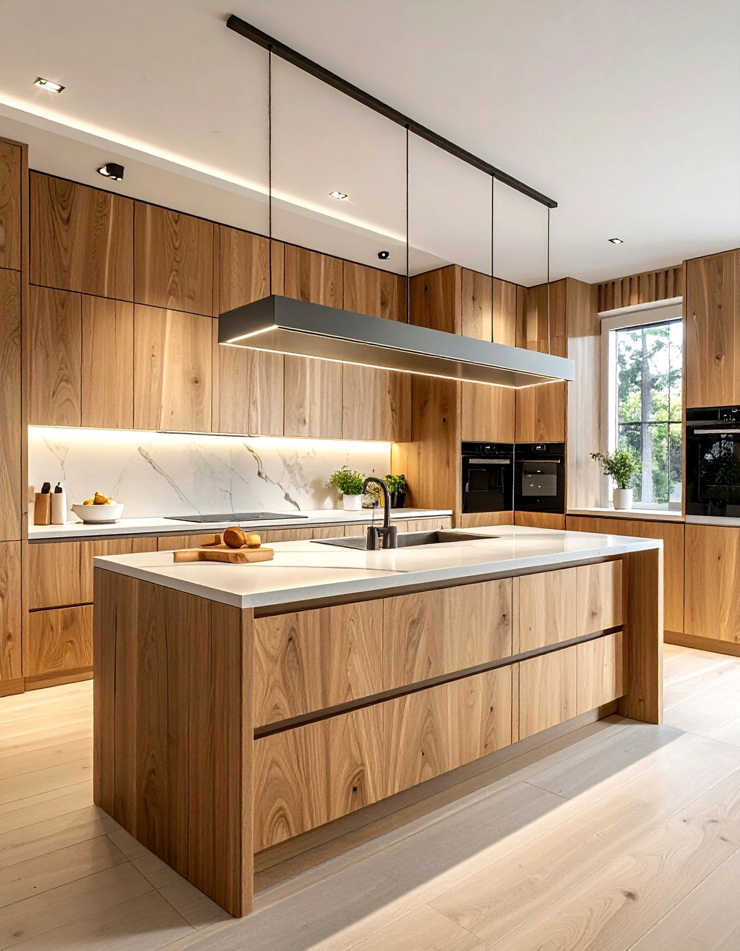 Vertical Grain Wood Kitchen - 30 wood tone kitchen ideas