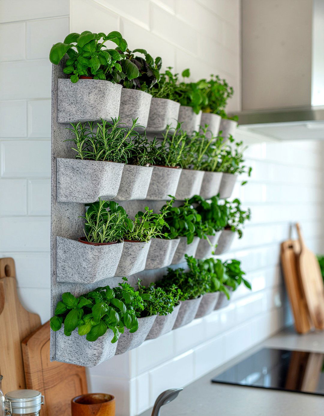 Vertical Hanging Herb Garden - 30 hanging plant kitchen ideas