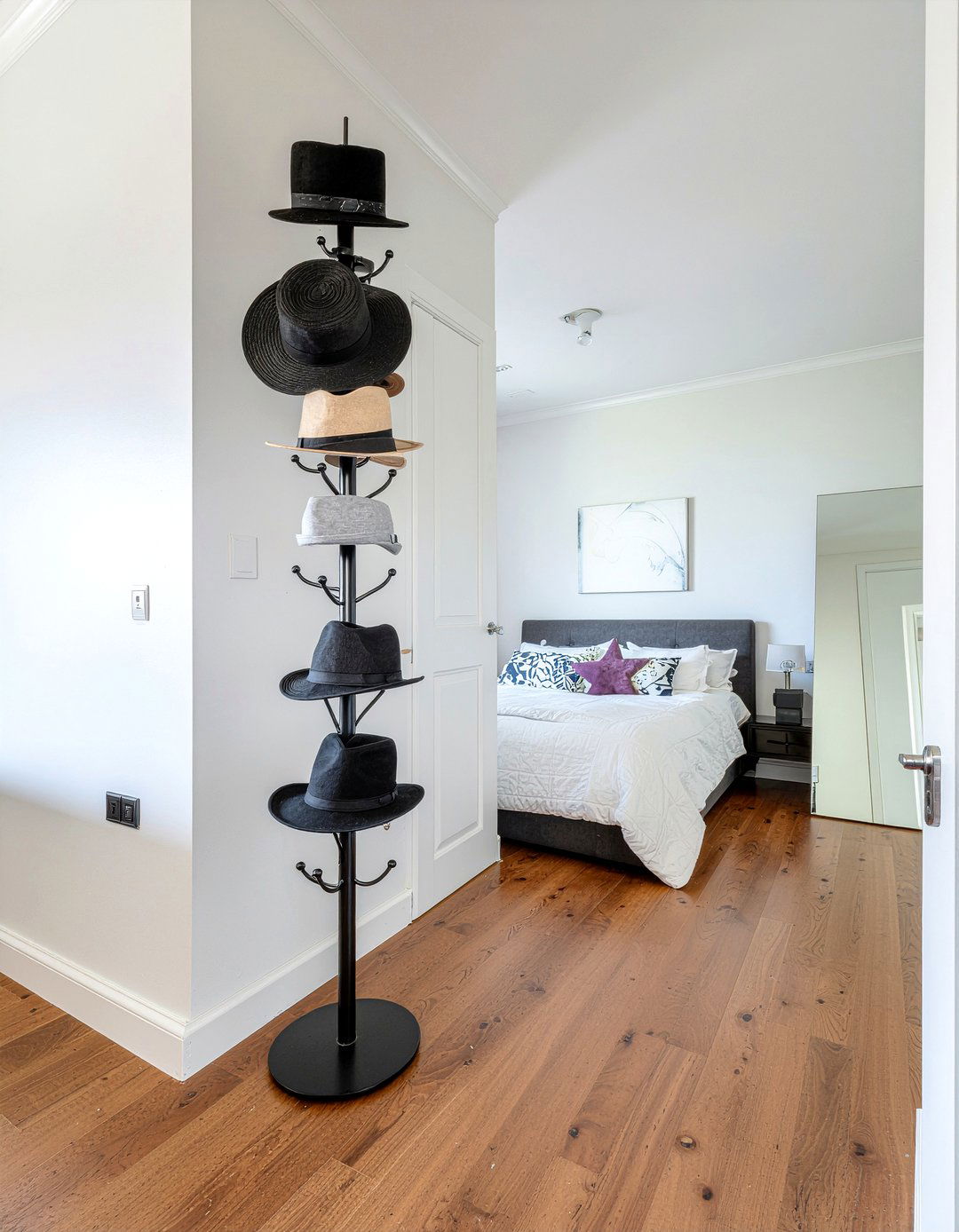 Vertical Hat Rack - 30 bedroom hat storage ideas