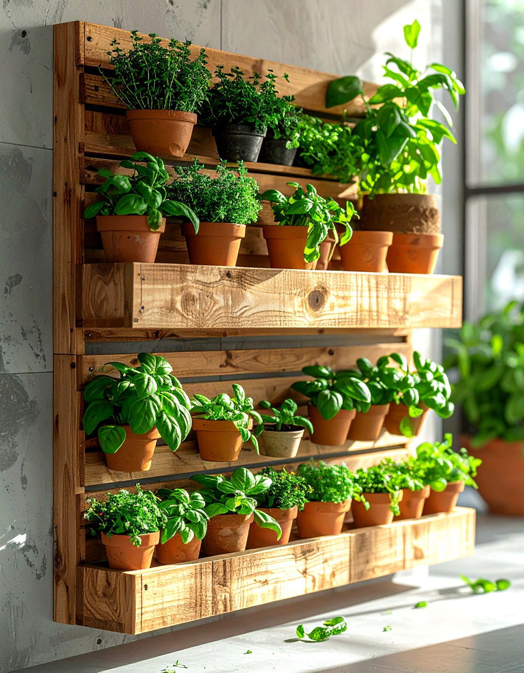 Vertical Herb Garden - 30 kitchen wall storage ideas