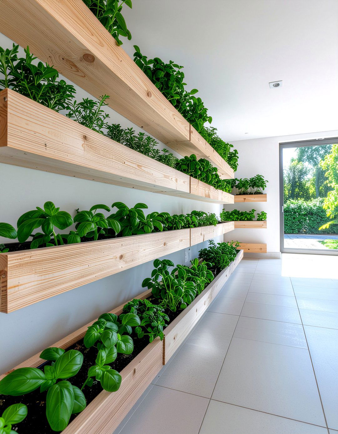 Vertical Herb Garden Wall - 30 kitchen accent wall ideas