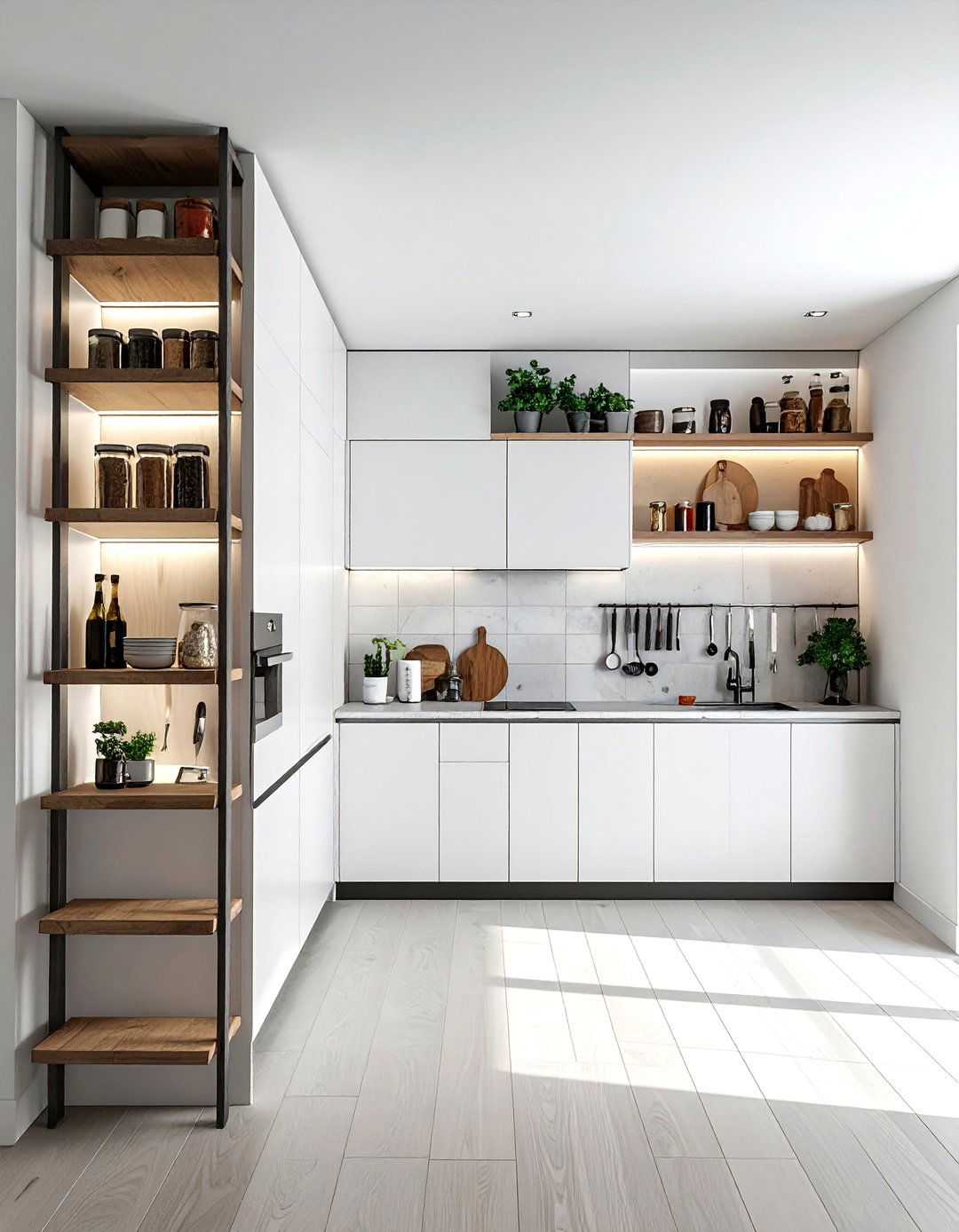 Vertical Kitchen Storage - 30 studio kitchen ideas