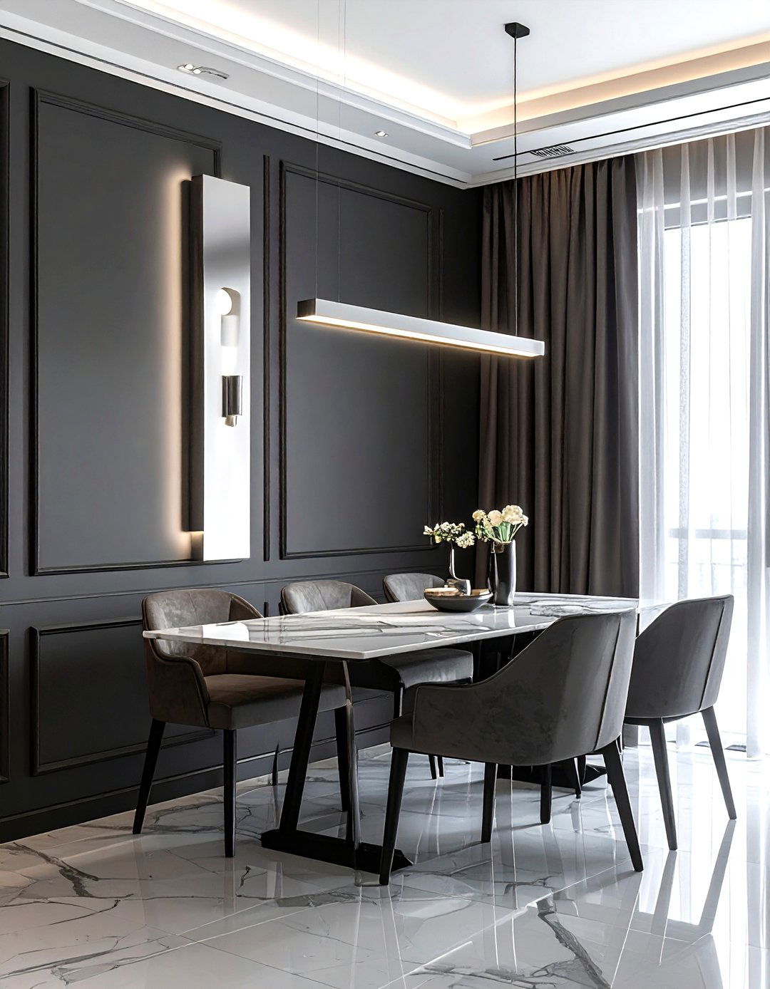 Vertical LED Bar Sconce - 30 wall sconce dining room ideas