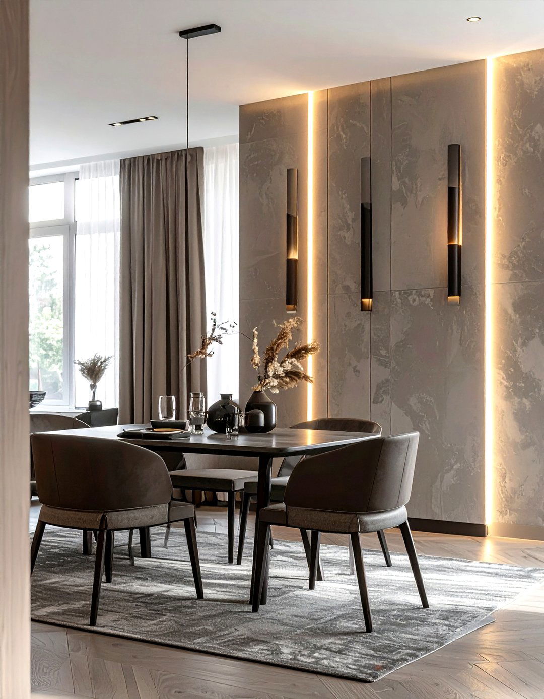 Vertical LED Wall Sconce - 30 dining room LED lighting ideas