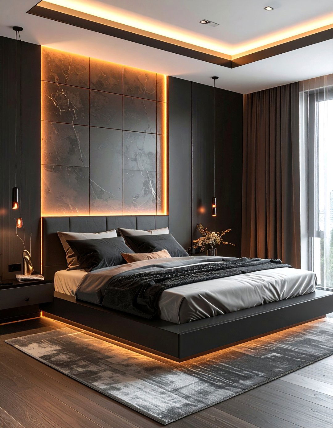 Vertical Led Wall Bar - 30 bedroom accent lighting ideas