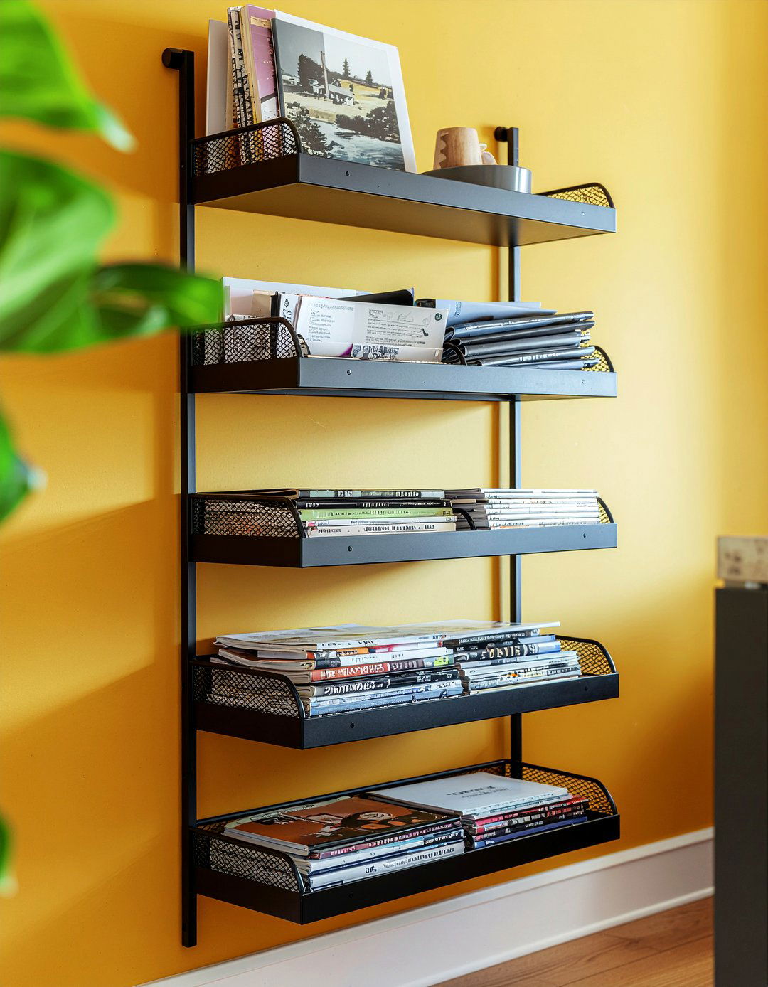 Vertical Magazine Rack - 30 kitchen command center ideas