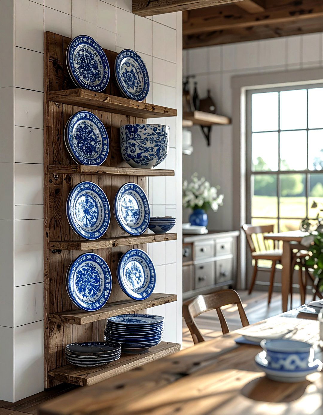 Vertical Plate Rack - 30 dining room wall storage ideas