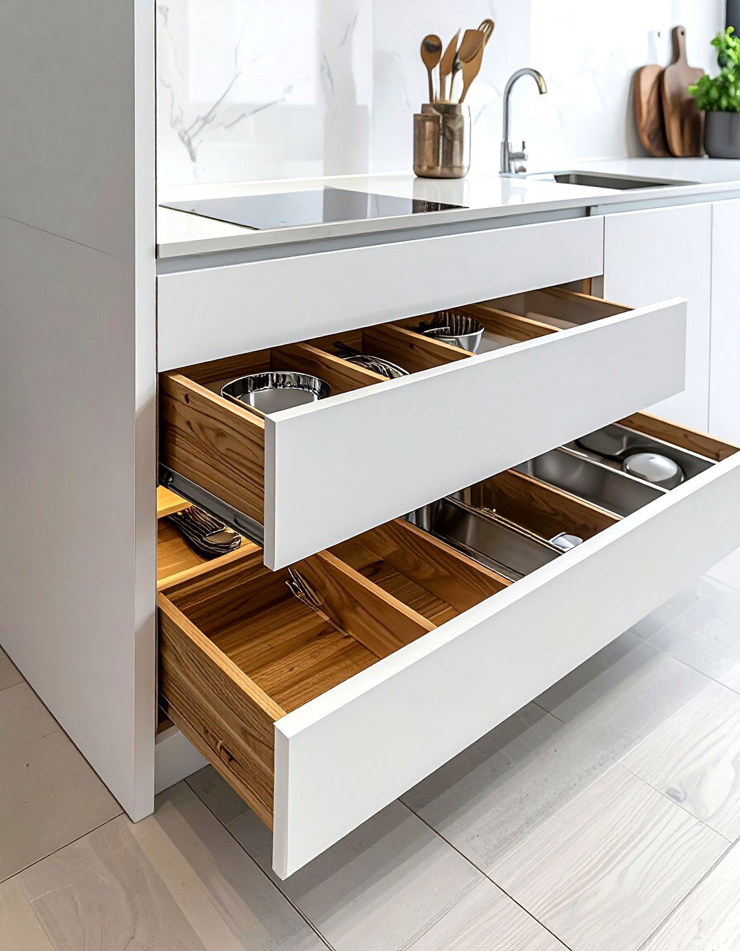 Vertical Pull Out Cabinet - 30 utensil storage kitchen ideas