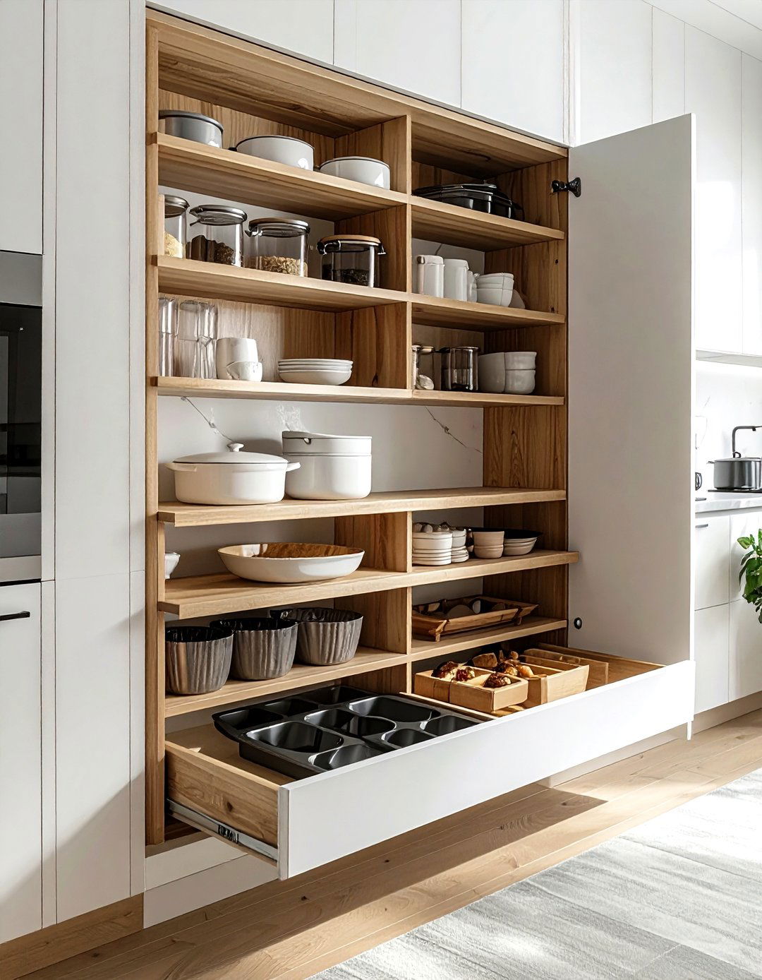 Vertical Sheet Pan Organizer - 30 space-saving kitchen ideas