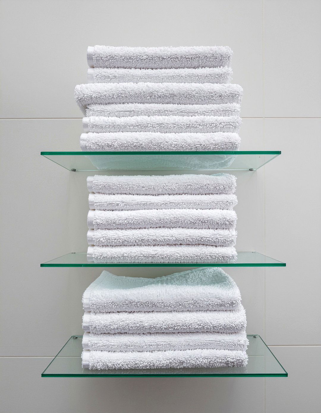 Vertical Shelf Stack - 30 bathroom towel folding ideas