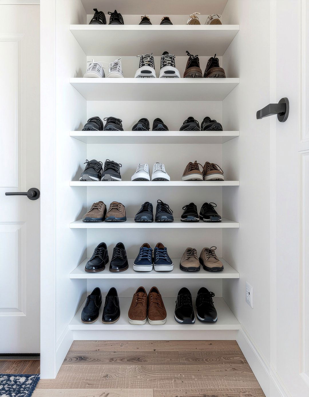 Vertical Shoe Tower - 30 entryway storage ideas