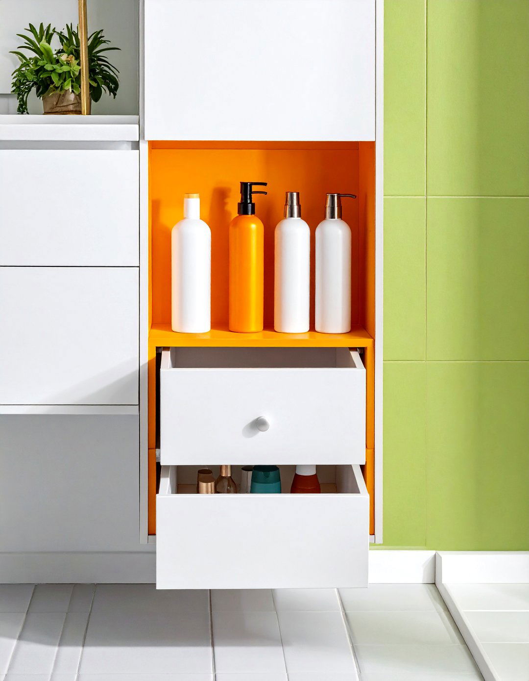 Vertical Slide Drawer - 30 bathroom unconventional storage ideas