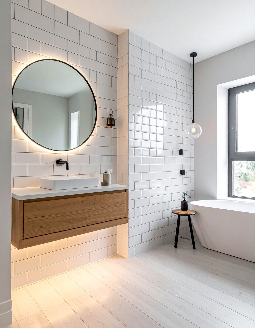 Vertical Stack Beveled Subway Tile - 30 beveled subway tile bathroom ideas