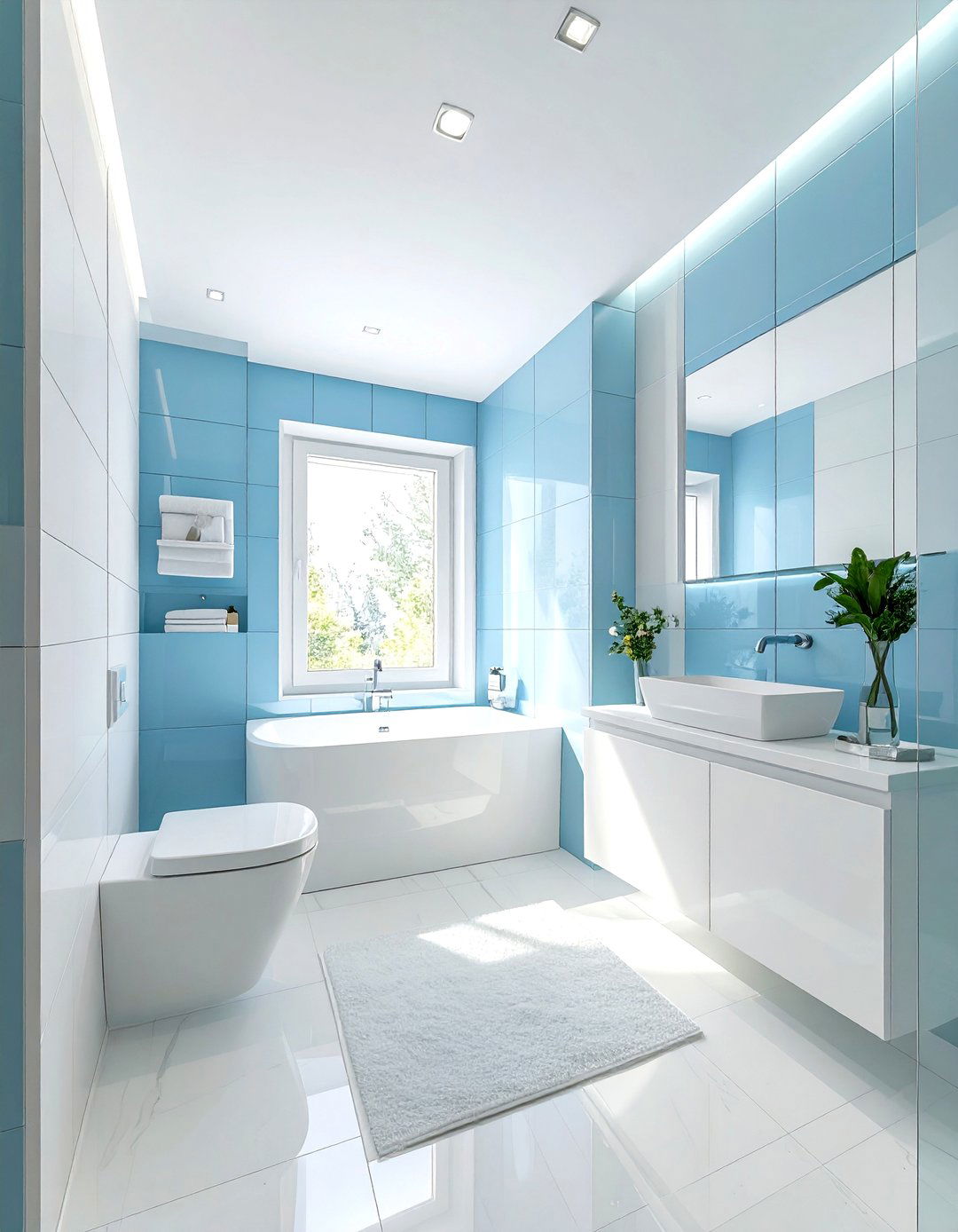 Vertical Stack Porcelain Bathroom - 30 porcelain bathroom ideas