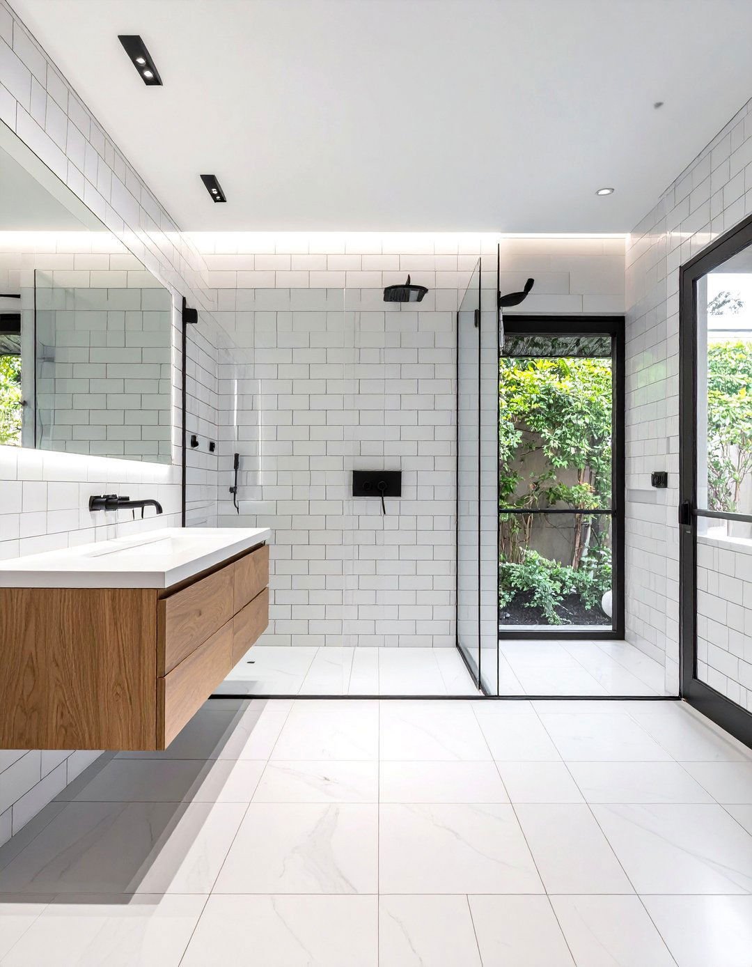 Vertical Stack White Subway Tile - 30 white subway tile bathroom ideas