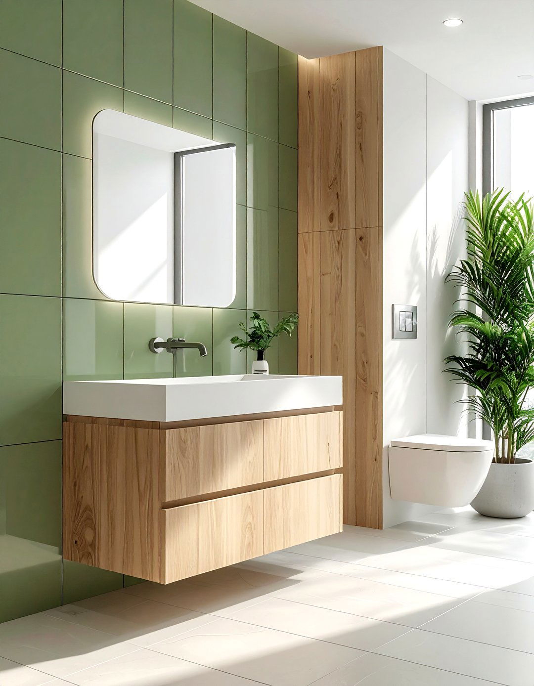 Vertical Stacked Tile - 30 small bathroom tile ideas