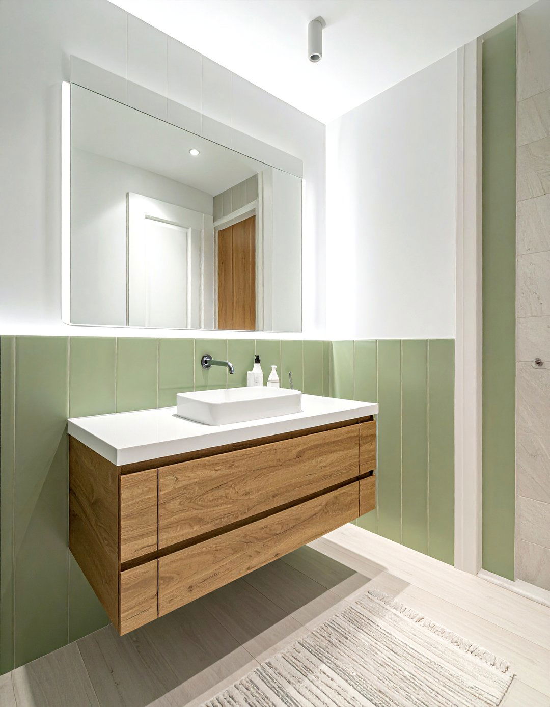 Vertical Stacked Tile - 30 transitional bathroom ideas