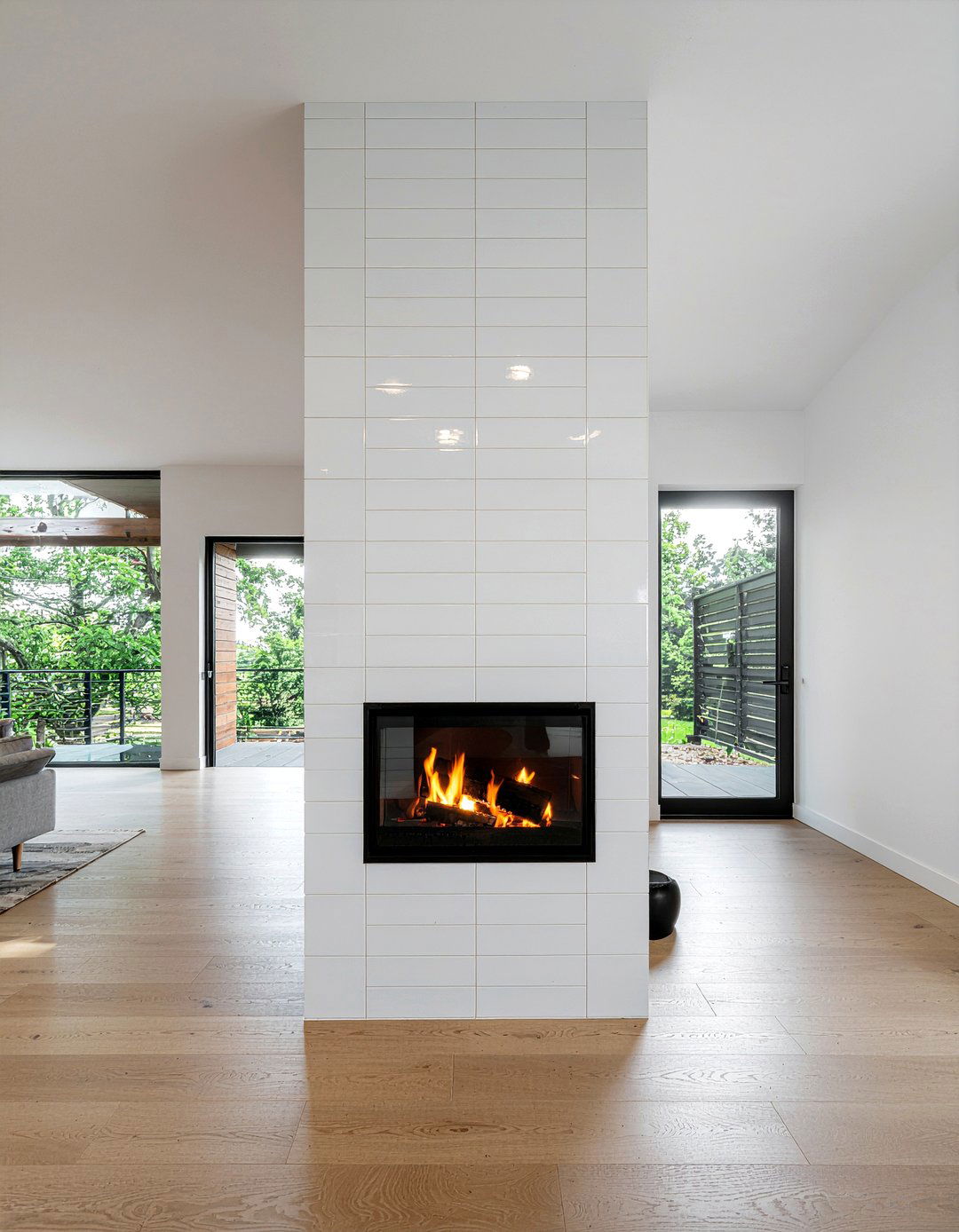 Vertical Stacked Tile - 30 living room fireplace tile ideas