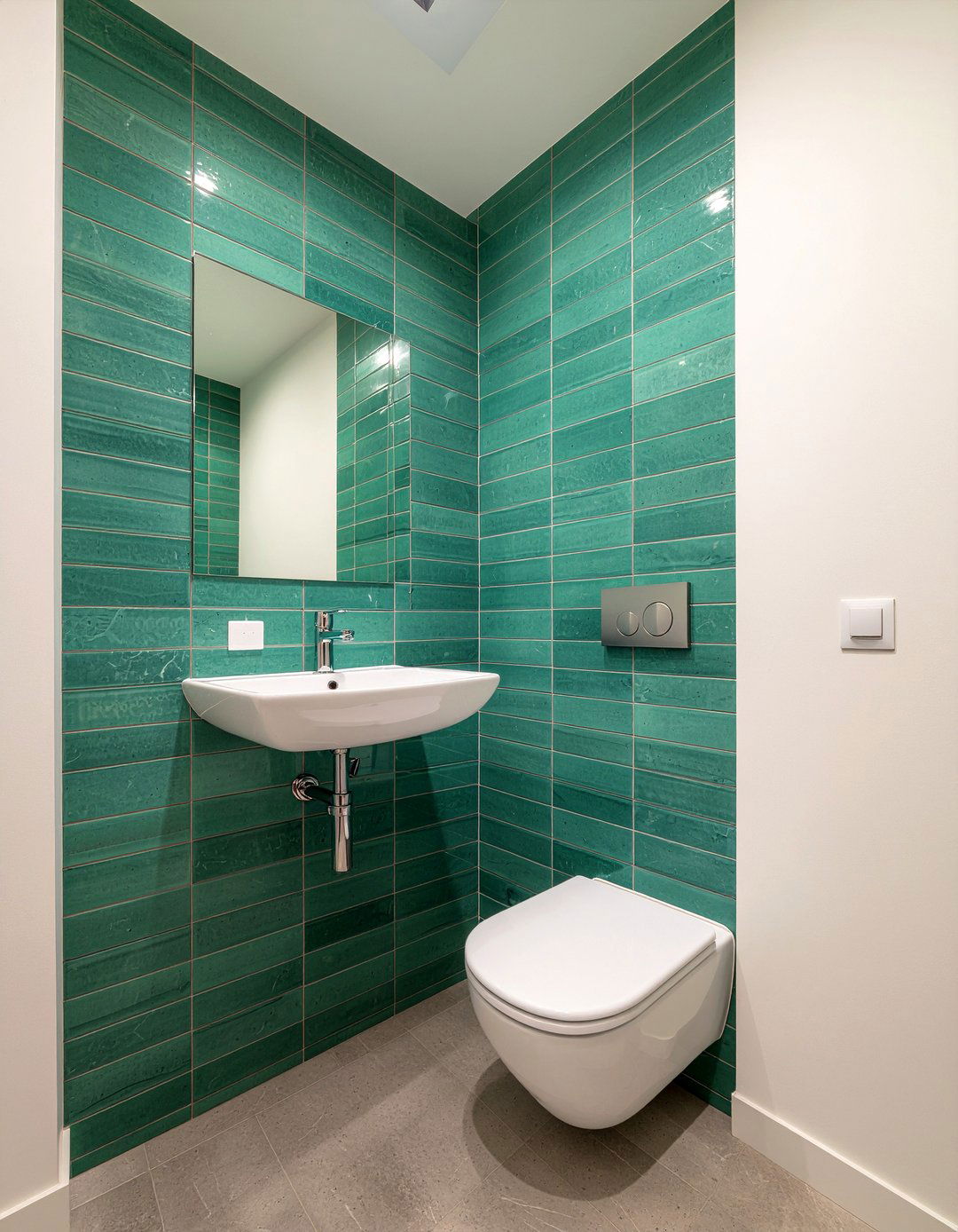 Vertical Stacked Tile Bathroom - 30 half bathroom ideas