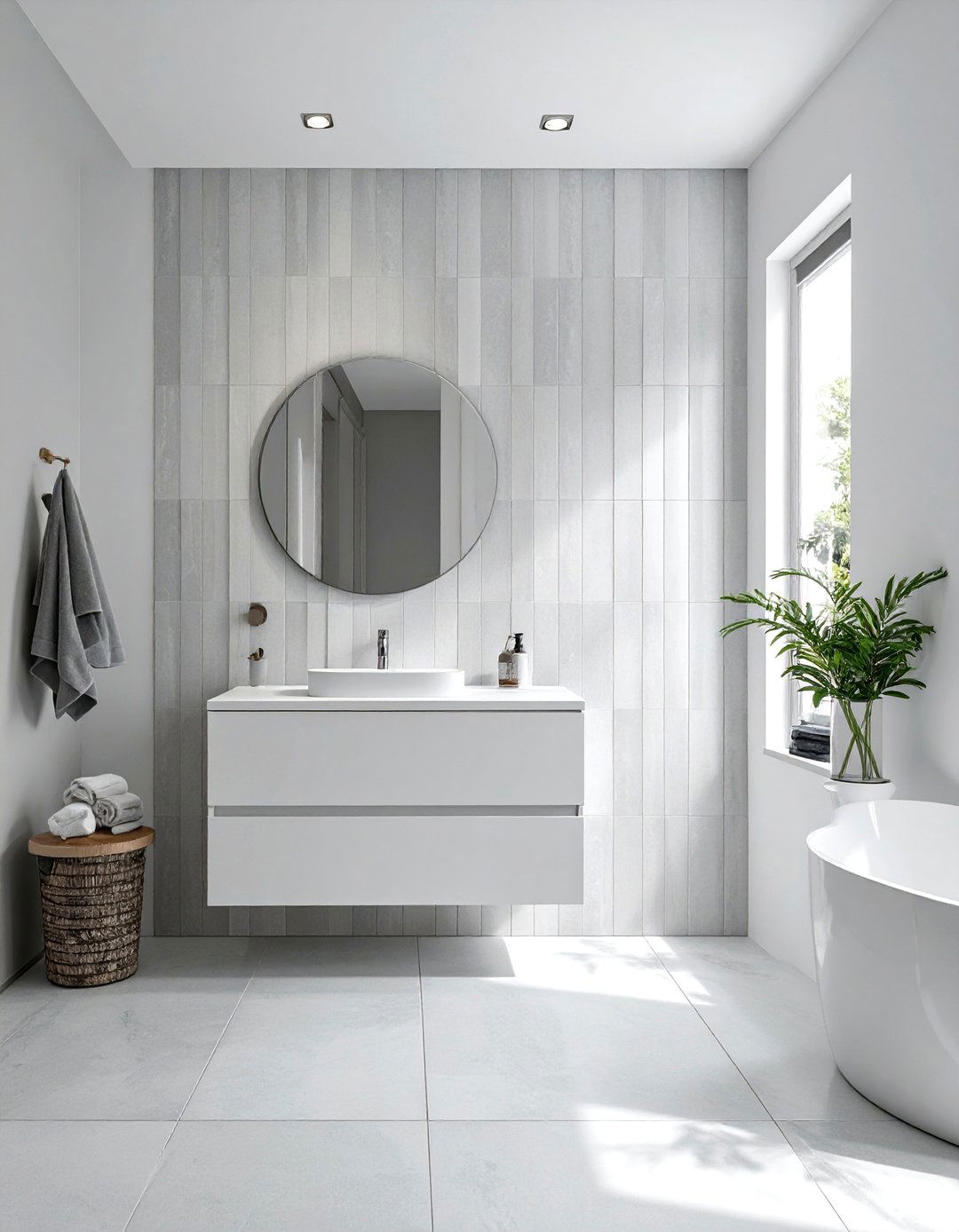 Vertical Stacked Wall Tile - 30 boys bathroom ideas