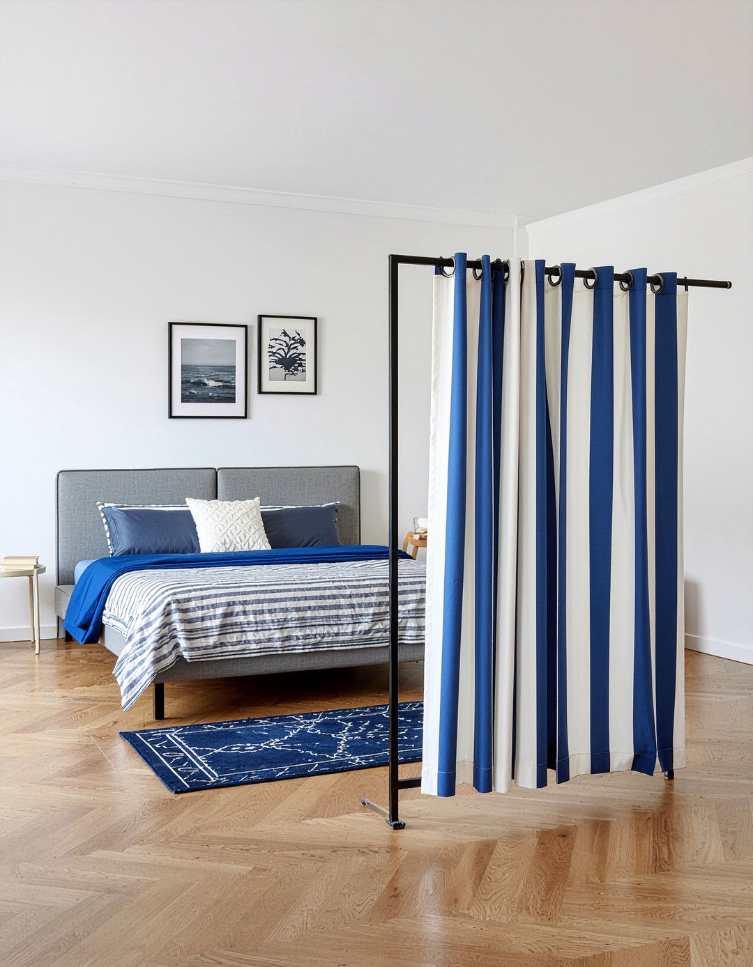 Vertical Stripe Room Divider - 30 bedroom curtain dividers