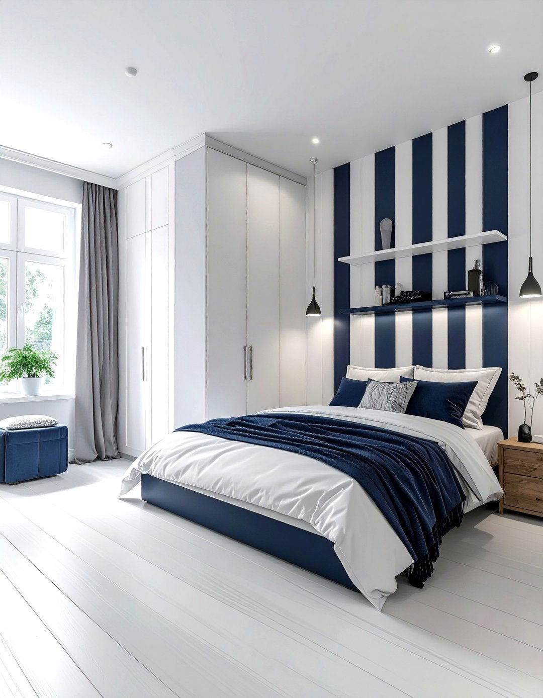 Vertical Stripe Small Room - 30 peel and stick wallpaper ideas