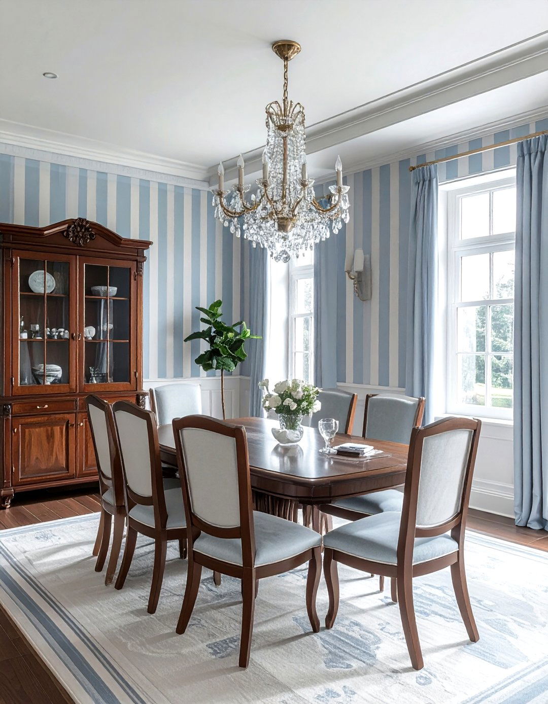 Vertical Striped Wallpaper Dining Room - 30 striped wallpaper dining room ideas