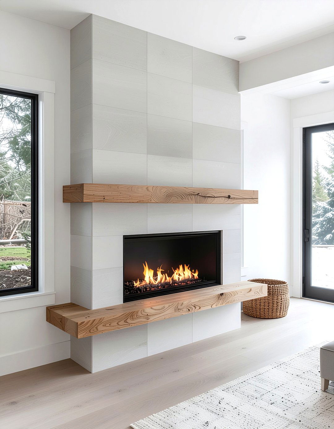 Vertical Tile Fireplace - 30 fireplace surround ideas