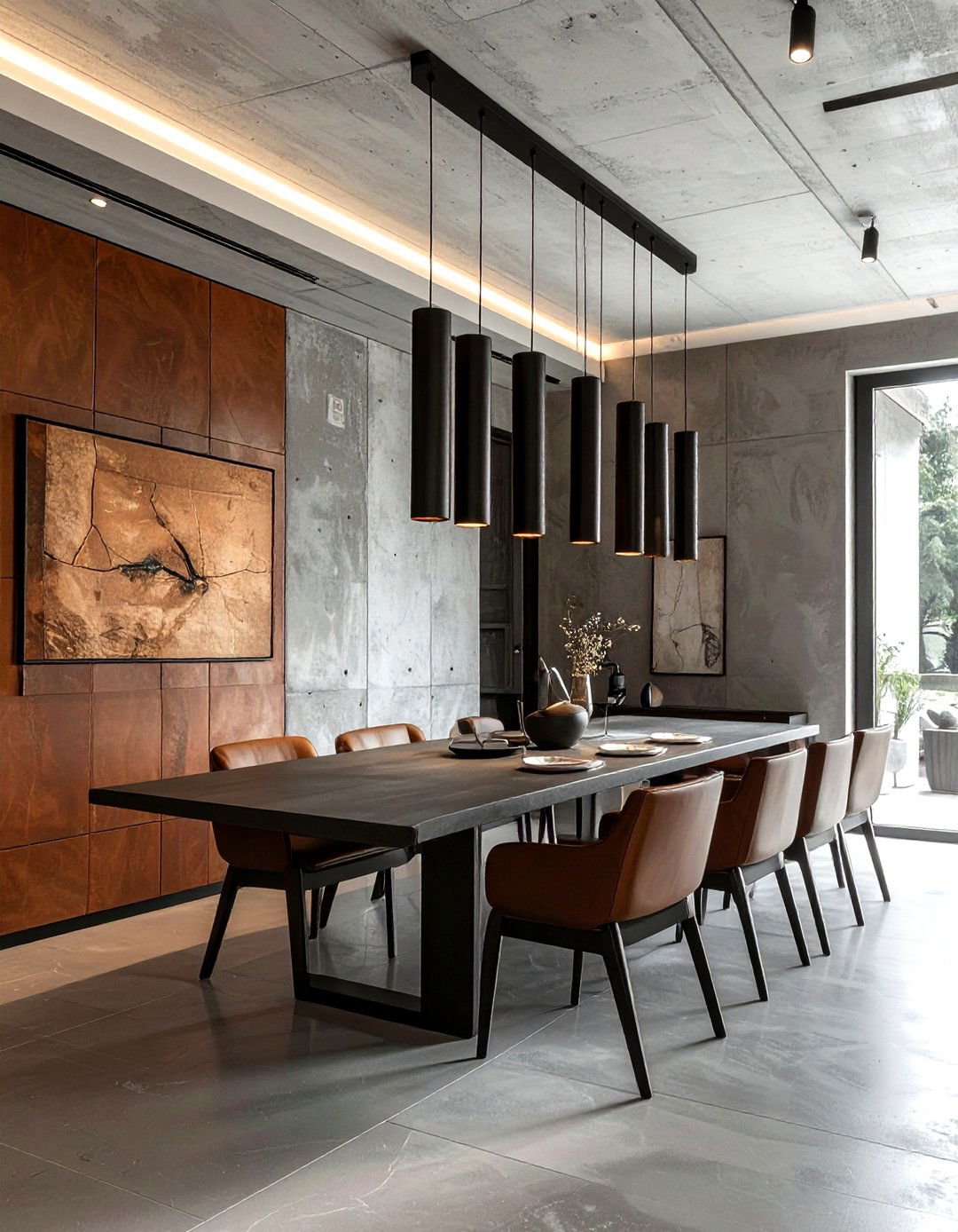 Vertical Tube Pendant - 30 dining room task lighting ideas