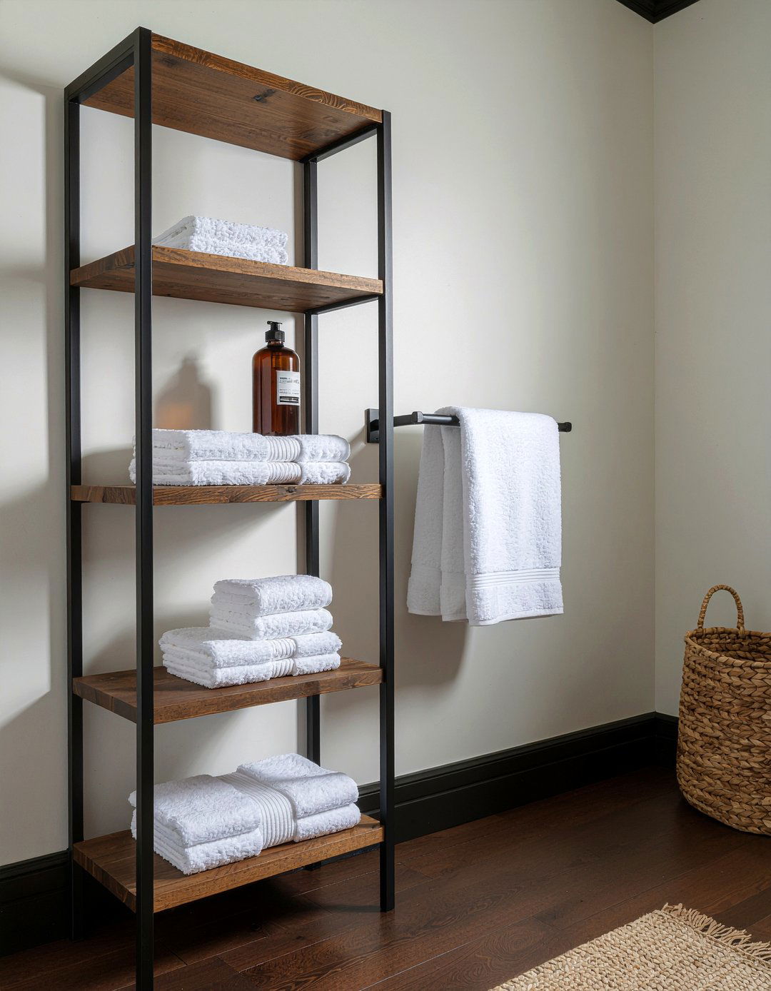 Vertical Wall Shelving - 30 small bathroom remodel ideas