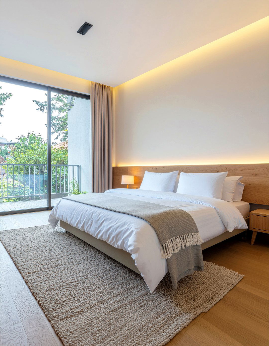 Vertical Wood Slats - 30 bedroom partition ideas