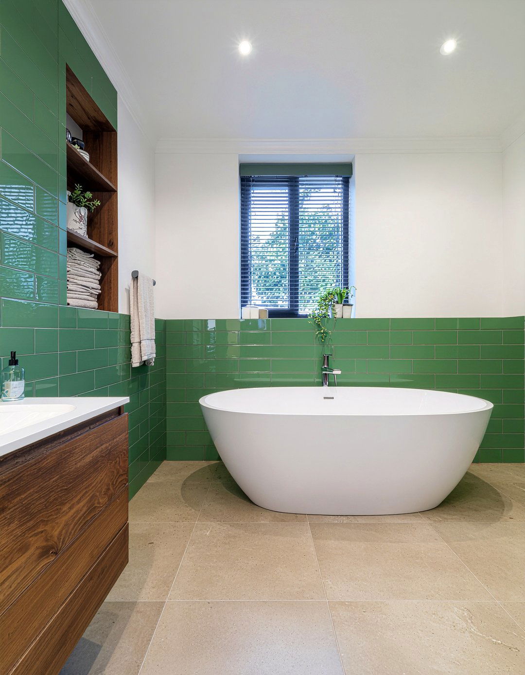 Vertical and horizontal tile - 30 mixed tile bathroom ideas