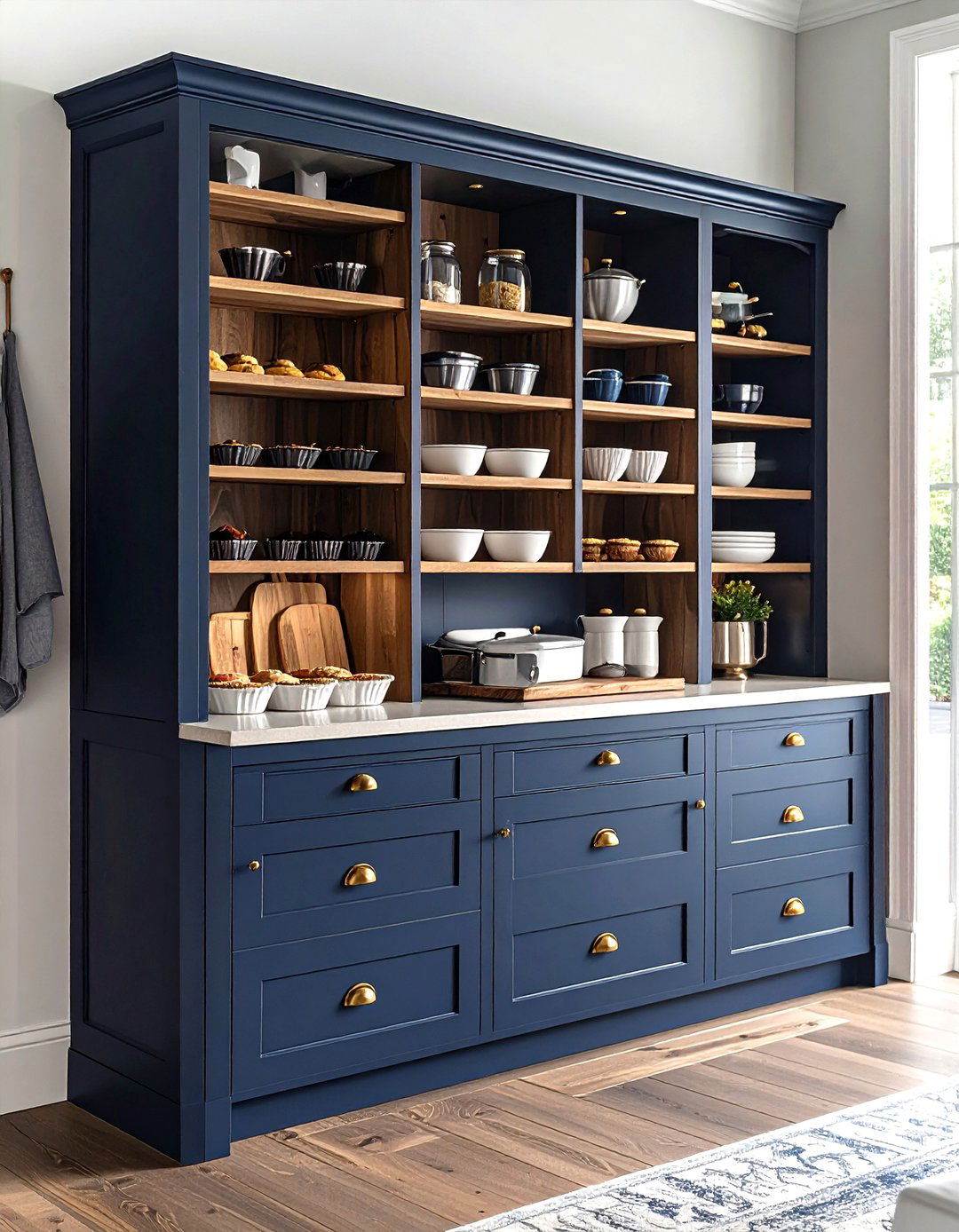 Vertical bakeware storage cabinet - 30 kitchen built-in storage ideas