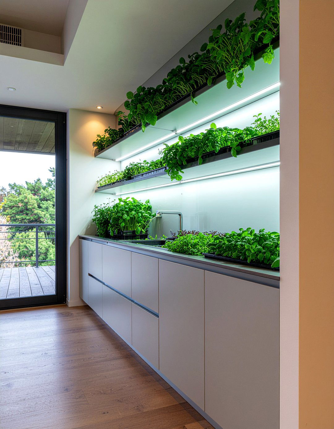 Vertical garden wall - 30 healthy kitchen ideas